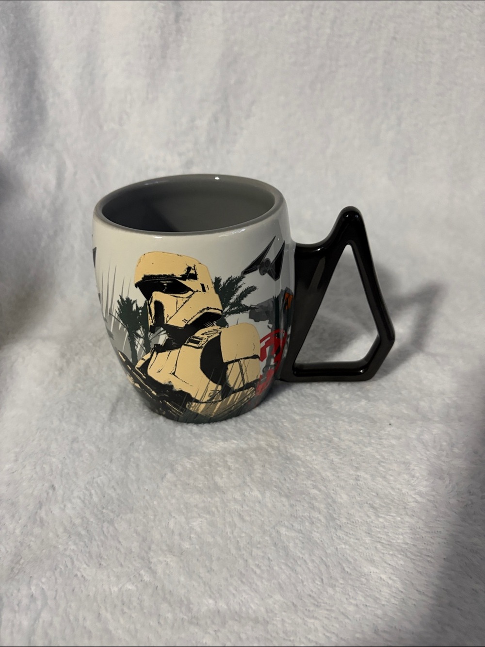 Star Wars Beige and Black Stormtrooper Mug with Geometric Handle
